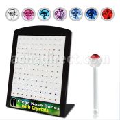 brac8 display expositor 120 piercings nariz acrilico transparente bola 2mm cristal redondo venta