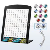 brbjmx4 display expositor 60 bananas ceja acero 316l bolas joya bisel 2 5mm 8mm al por mayor