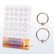 brcrt2 display 30 aros bola presion acero quirurgico pvd oro rosa 1mm bola 2 5mm diametro 8mm 10mm venta