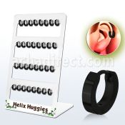 brer25 display 32 huggies helix acero quirurgico anodizado negro diametro 7mm mayorista