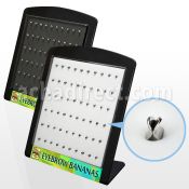 brey1 display acrilico piercings display vacio espuma negra blanca 60 clips bananas ceja distribuidor