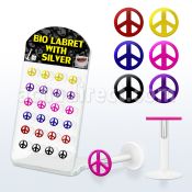 brlbi20 display 24 labrets bio flexibles transparentes paz plata esterlina colores 8mm distribuidor mayorista