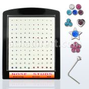 brmns display 120 piercing nariz l plata esterlina 0 6mm formas cristal centro distribuidor