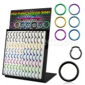 brmsgt1 display 96 aros segmento acero quirurgico pvd 8mm 10mm mayorista