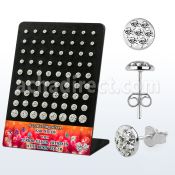brmvfrc display acrilico 36 pares piercings oreja plata 925 cristal claros ferido 2 5 6mm distribuidor mayorista