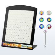 brnab display 120 piercing nariz hueso plata esterlina 925 0 6mm cristal redondo 1 5mm colores recubrimiento ab distribuidor