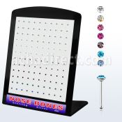 brnbm6 display 120 piercing nariz hueso plata 925 0 6mm cristal redondo 1 5mm al por mayor