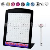 brnbm display 120 piercings nariz hueso plata esterlina 925 0 6mm 1 5mm cristal distribuidor