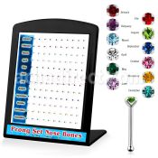 brnbpbt display 120 piercing nariz hueso plata esterlina 925 0 6mm cristal redondo 1 5mm colores nacimiento al por mayor