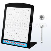 brnbpc display 120 piercings nariz hueso plata esterlina 925 0 6mm cristal redondo 1 5mm distribuidor mayorista