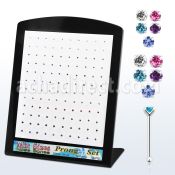 brnbpmm display 120 piercing nariz hueso plata esterlina 925 0 6mm cristal redondos al por mayor