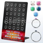 brnhm30 display 60 aro continuo nariz plata 925 0 6mm opalos sinteticos redondos 2mm 516 & 38 8mm & 10mm distribuidor