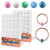 brnhm44 display 30 aro continuo plata 925 oro rosa opalo 3mm 8mm 12mm mayorista