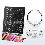 brnhm49 display 30 aro continuo plata 925 piercing septum 1mm zirconia 2mm centro entre 1 5mm 10mm venta