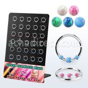 brnhm52 display 30 aro continuo plata 925 piercing septum 1mm opalo redondo 2mm centro entre opalos sinteticos 1 5mm 10mm distribuidor