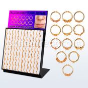 brnhmx20 display 96 anillos septum falsos plata esterlina 1mm oro rosa disenos variados 12mm distribuidor mayorista