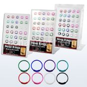 brnhp17 display 60 aros nariz continuos plata 925 0 6mm 8 diferentes colores 8mm 10mm mayorista