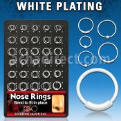 brnhp9 display 60 aros nariz plata esterlina blanco 0 6mm 30 bola 30 aros continuos 8mm 12mm mayorista