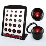 brpg140 mayorista display 20 dilatadores plug acrIlico negro rosca logo cruz blanca fondo negro 6mm 14mm venta por mayor