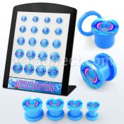 brpg169 distribuidor mayorista display 20 dilatadores plug acrIlico negro rosca conlogo rana verde 2g 916 6mm  14mm mayorista