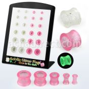 brpg178 mayorista display 20 plugs doble flare acrIlico logo dragon rojo veneno verde calibre 2g to 916 6mm 14mm al por mayor