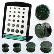 brpg209 display 24 plugs doble flare pulida verde brillante 6g to 12 4mm  12mm distribuidor mayorista