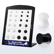 brpg82 display 24 dilatacones plug acrilicas doble flare blanco negro 3mm 10mm mayorista