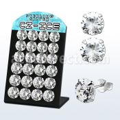brscz11 display 12 pares piercings oreja plata esterlina grandes zirconia redondas claras 11mm 12mm distribuidor