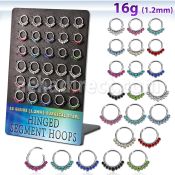 brsegh1 display 30 aros segmento bisagra acero quirurgico brillo espejo 7 cristal mitad 8mm 10mm distribuidor