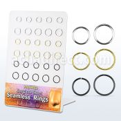 brsel11 display 30 aros continuos acero quirurgico pvd acero brillo espejo negro oro 8mm 10mm distribuidor mayorista