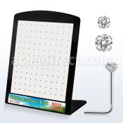 brspmc display 120 piercing nariz l plata 925 0 6mm cristal claro 1.4mm 1 5mm 2mm mayorista