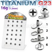 brtsa2 display 24 bases microdermal titanio g23 tornillo acero 316l 2mm & 2 5mm al por mayor