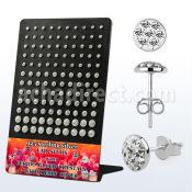 brvfrc display acrilico 60 pares piercings oreja plata 925 cristal claros ferido 2 5 6mm distribuidor