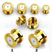 bulp dilatacion plug bala acero quirurgico rosca interna hueco centro grabado americano ruso al por mayor