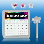 bxa16 caja piercings nariz hueso acrilicos transparentes formas 3mm cristal centro 1 4mm distribuidor mayorista