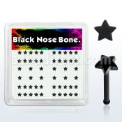 bxa1 caja piercings nariz hueso acrilico negro estrella 3mm venta