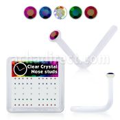 bxa20 caja piercing nariz l acrilico transparente cristal redondo 1 5mm recubrimiento ab distribuidor mayorista