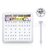 bxa32 caja piercing nariz hueso bio flexible redonda 2mm cristal swarovski bisel distribuidor