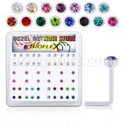 bxa39 caja piercing nariz l bio flexible redonda 2 5mm cristal swarovski bisel distribuidor