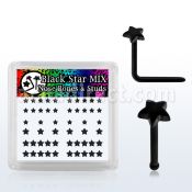 bxaksr caja piercing nariz hueso piercings nariz l acrilico negro estrella tamanos variados distribuidor mayorista