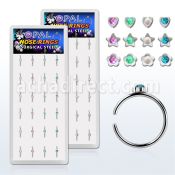 bxnr5 display 24 aros nariz clip acero quirurgico formas opalo redondo 1 5mm centro venta