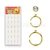 bxnrt2 display caja unidades aro nariz anodizado oro bola cristal color claro