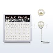 bxnspr3 caja display piercing nariz l plata 925 0 6mm bola perla falsa 3mm mayorista