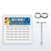 bxvfn36 caja display 36 piercing nariz hueso plata 0 6mm infinito plata lisa mayorista