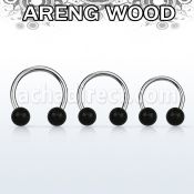 cbar5 barbell circular organico barra acero 316l bolas madera areng 5mm al por mayor