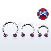 cbedxs barbell circular acero quirurgico bolas acrilicas 3mm bandera confederada mayorista