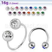 cbejb5l barbell circular diametro acero 316l bolas 5mm joya cristal bisel usar como arete distribuidor