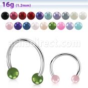 cbepr barbell circular acero quirurgico bolas perlas falsas 3mm al por mayor