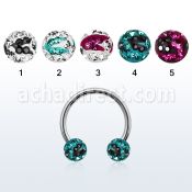 cbfr6c barbell circular acero quirurgico bolas 6mm multi cristal patron rayas cebra distribuidor