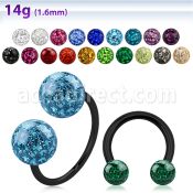 cbmtf8l barbell circular diametro acero 316l anodizado negro bolas multi cristal 10mm distribuidor mayorista